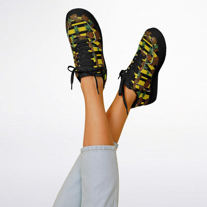 Core Low Shoes, Tropical Pineapple Sneakers, Colorful Summer Low Tops, Beach Vacation Shoes, Custom Shoes