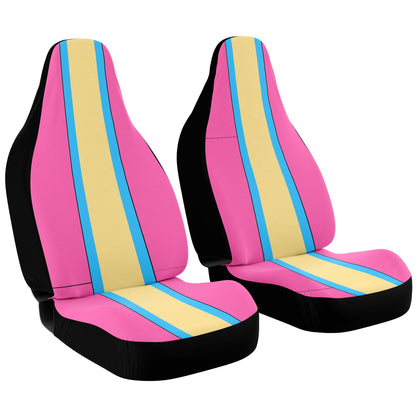 Vibrant Neon Pink, Orange & Blue Car Seat Covers
