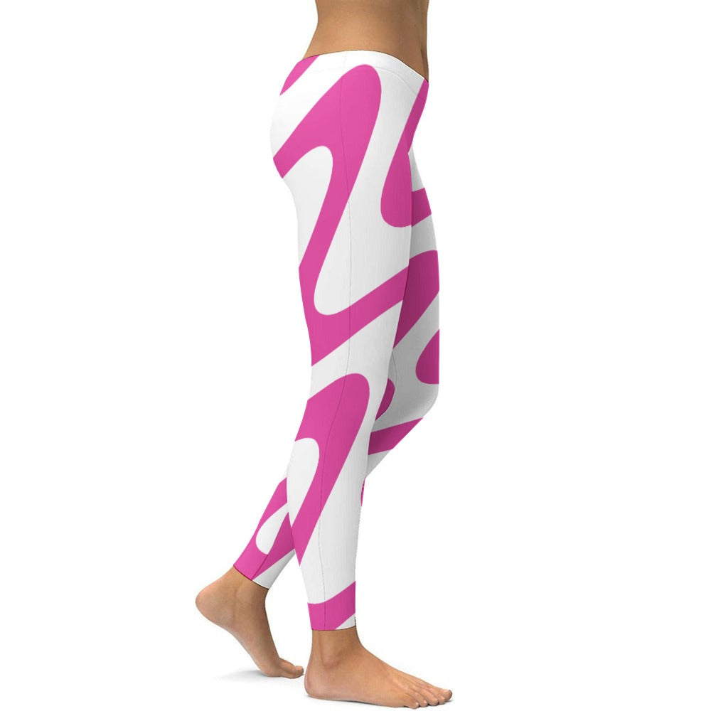 Soft Ladies Pink & White Tight Yoga Pants