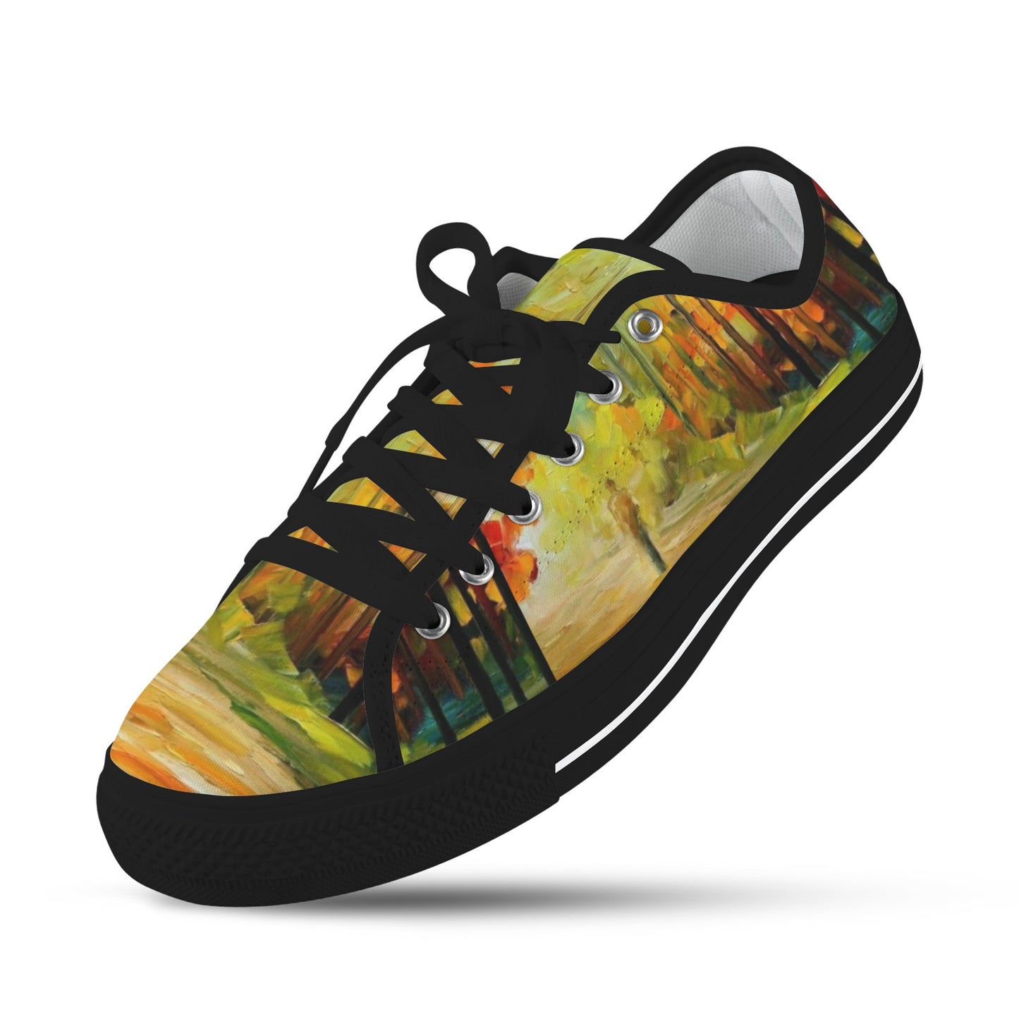 Autumn Walk Abstract Painting  Low Top Women's Shoes