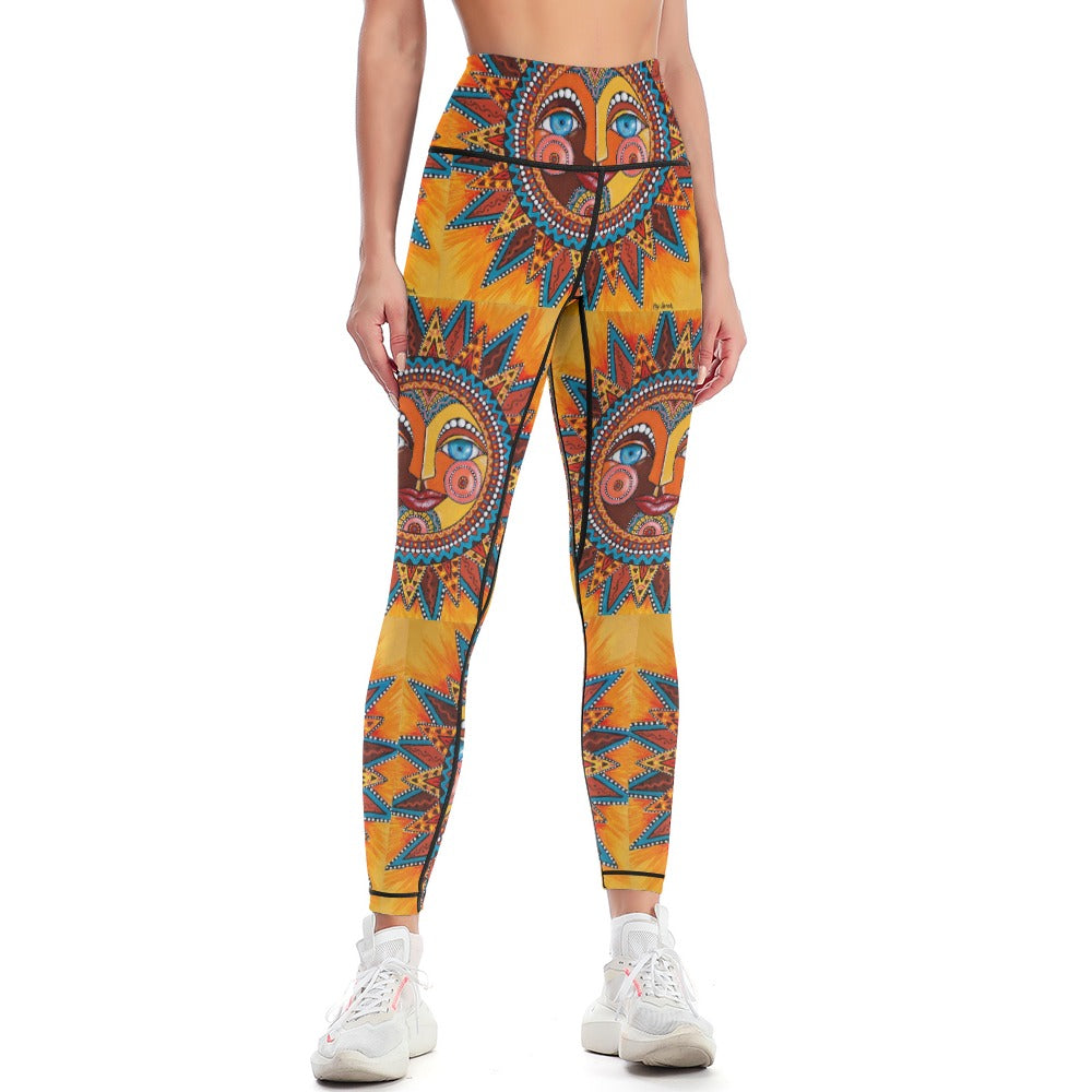 Women's Whimsical Sun Comfort Sports Yoga Pants