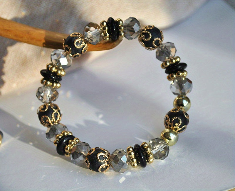 Bohemian Multilayer Bead Bracelet Peach Heart Pendant Vintage Couple Bracelet Handmade, Father's Day Gift