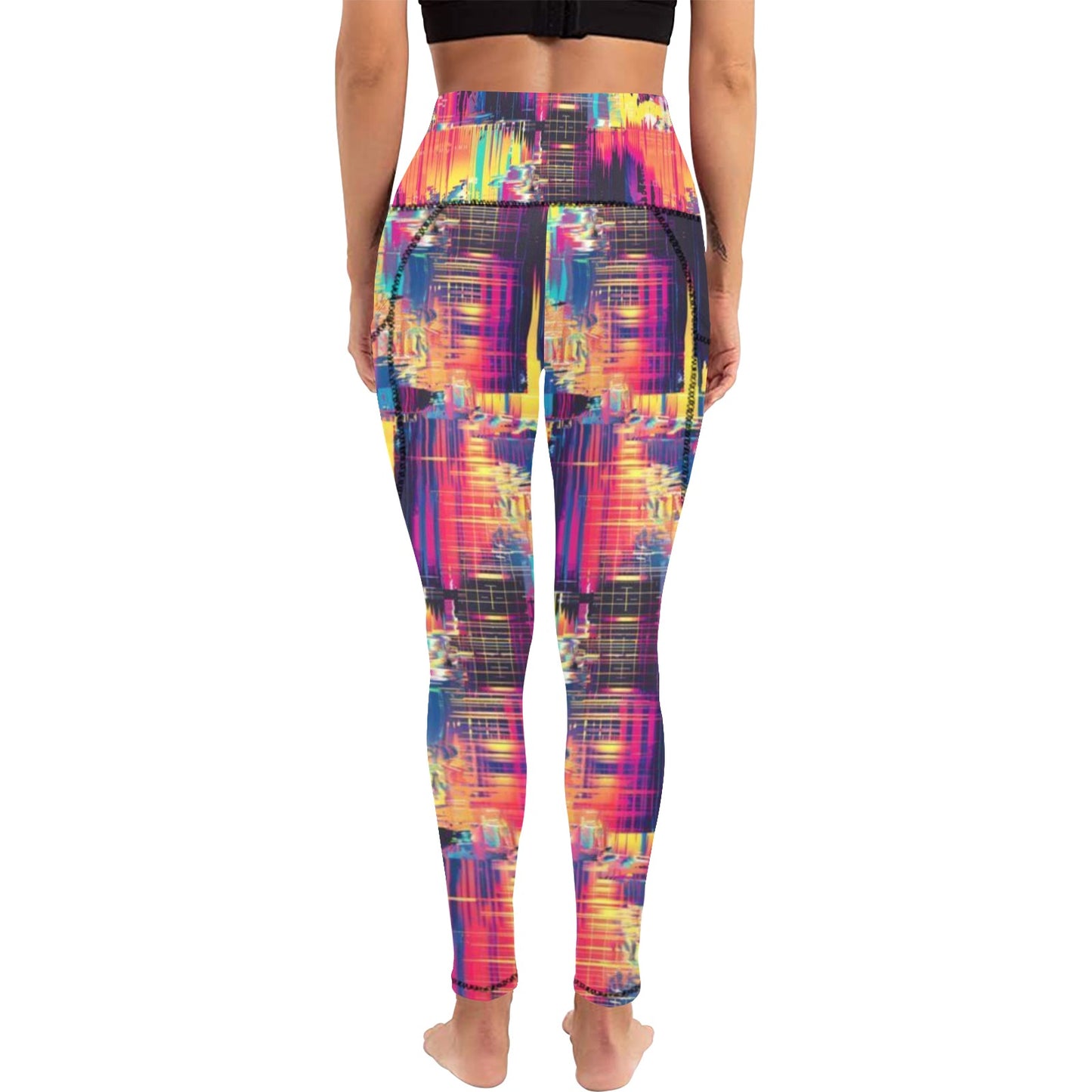 Multicolor All Over Print Leggings with Pockets