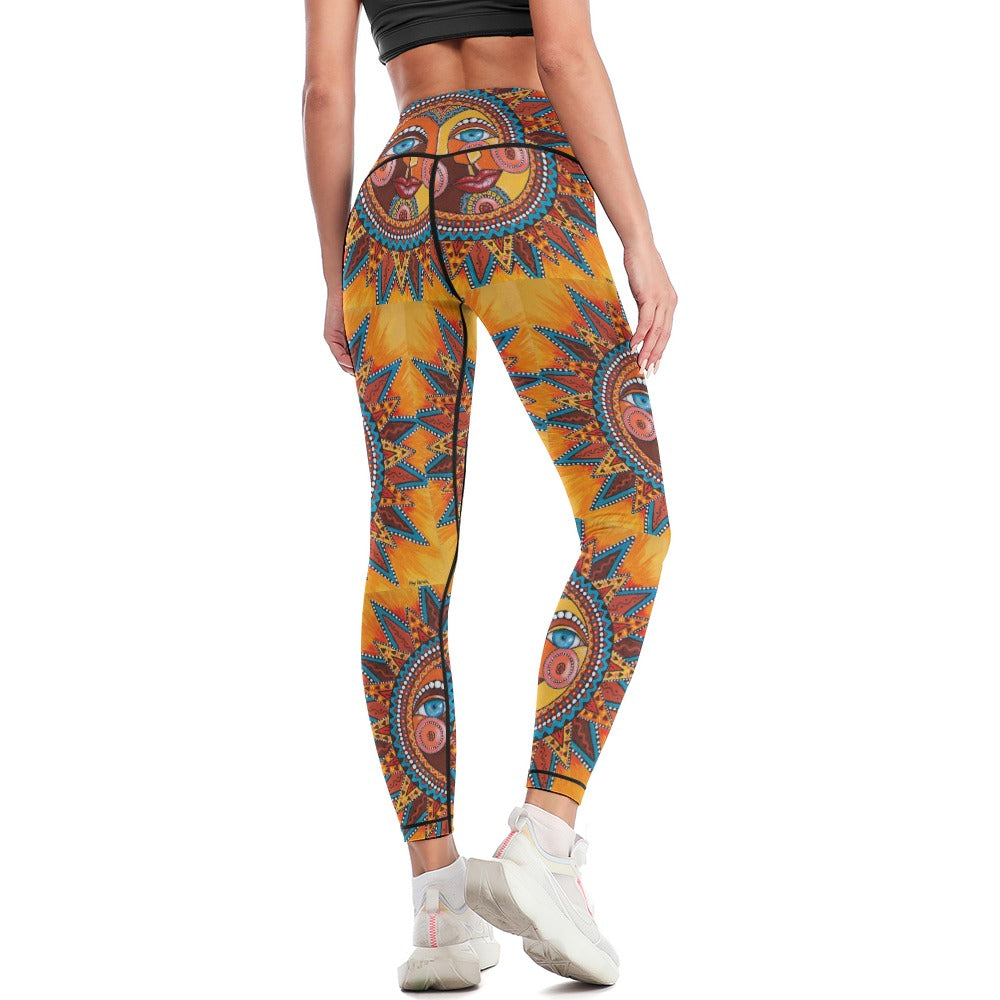 Women's Whimsical Sun Comfort Sports Yoga Pants