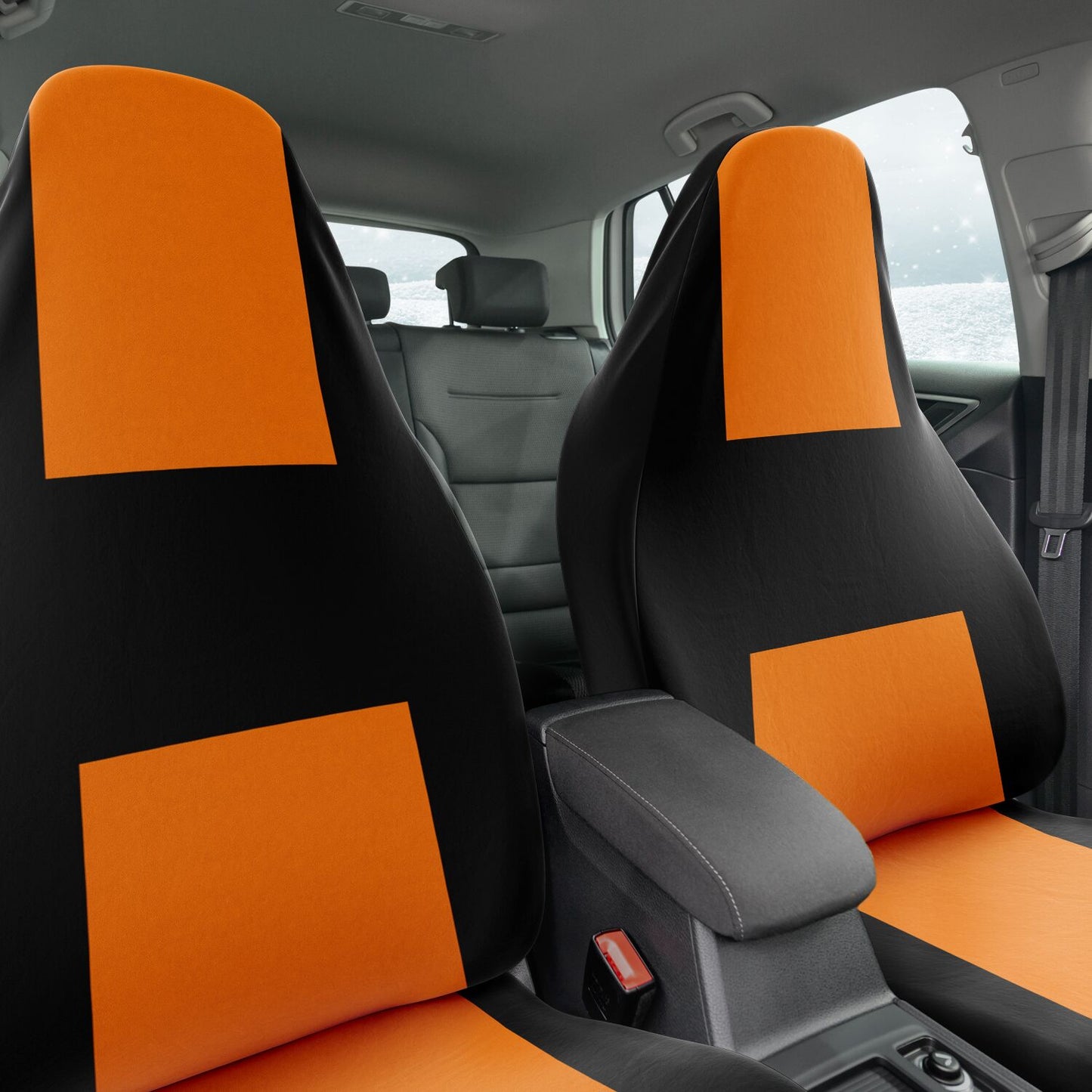 Sunset Orange Car Seat Covers – Bold & Stylish Custom Design High Quality Easy To Install