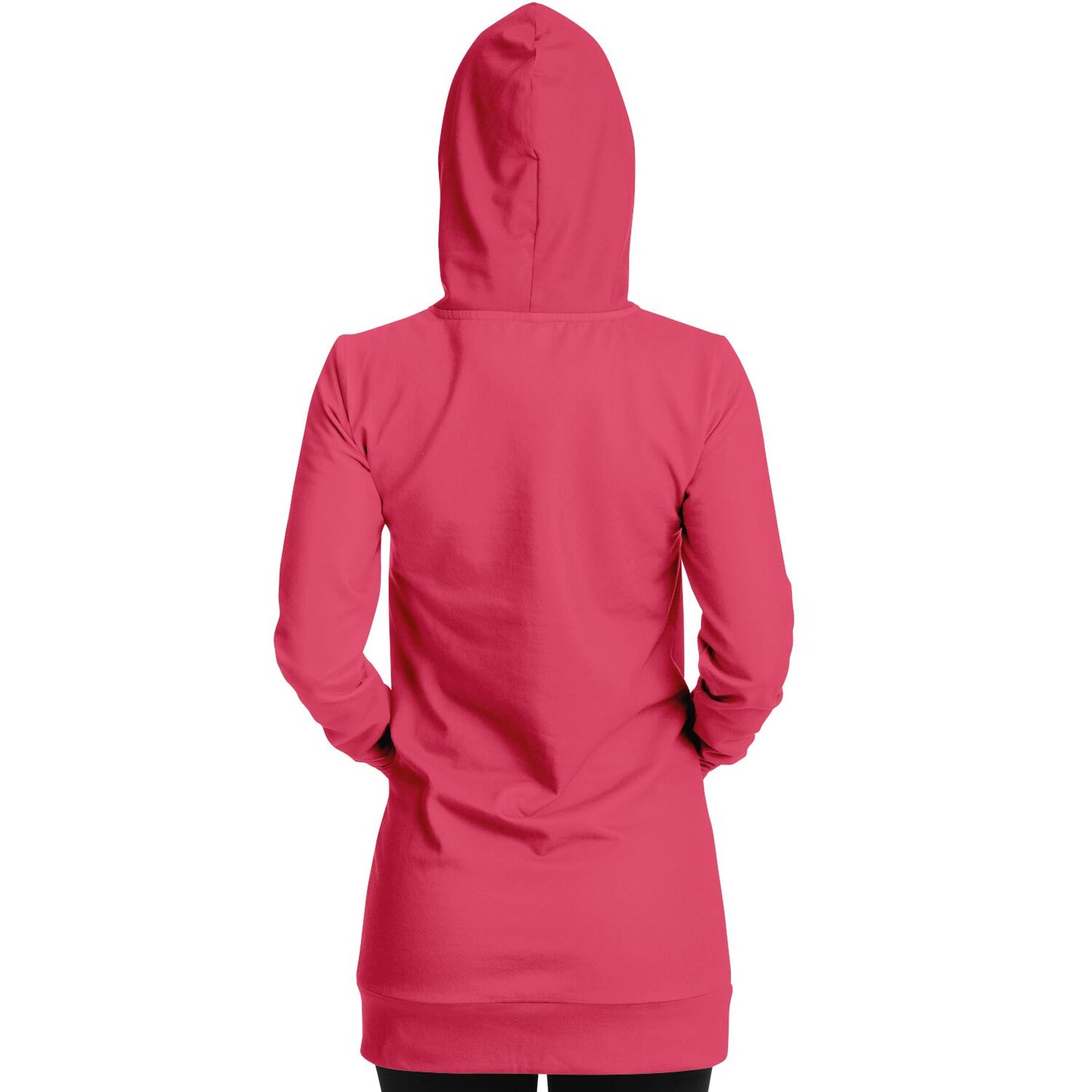 Edgy Cotton Fleece Sweatshirt Dress, Long Hoodie in Watermelon, Cozy Sweater, Comfy Sweatshirt, Knee- Length Sweater, Stylish Sweatshirt with HoodFashion Longline Hoodie