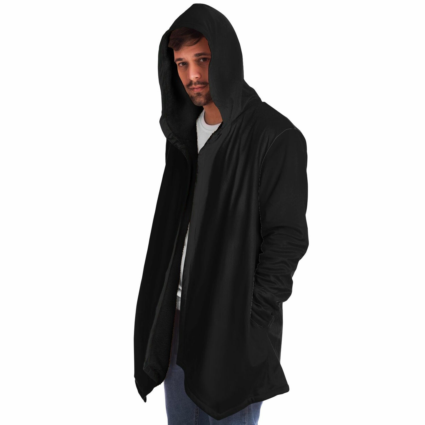 Black Oversized Hoodie Long Warm Hooded Sweatshirt Women Men, Plus Sizes Available