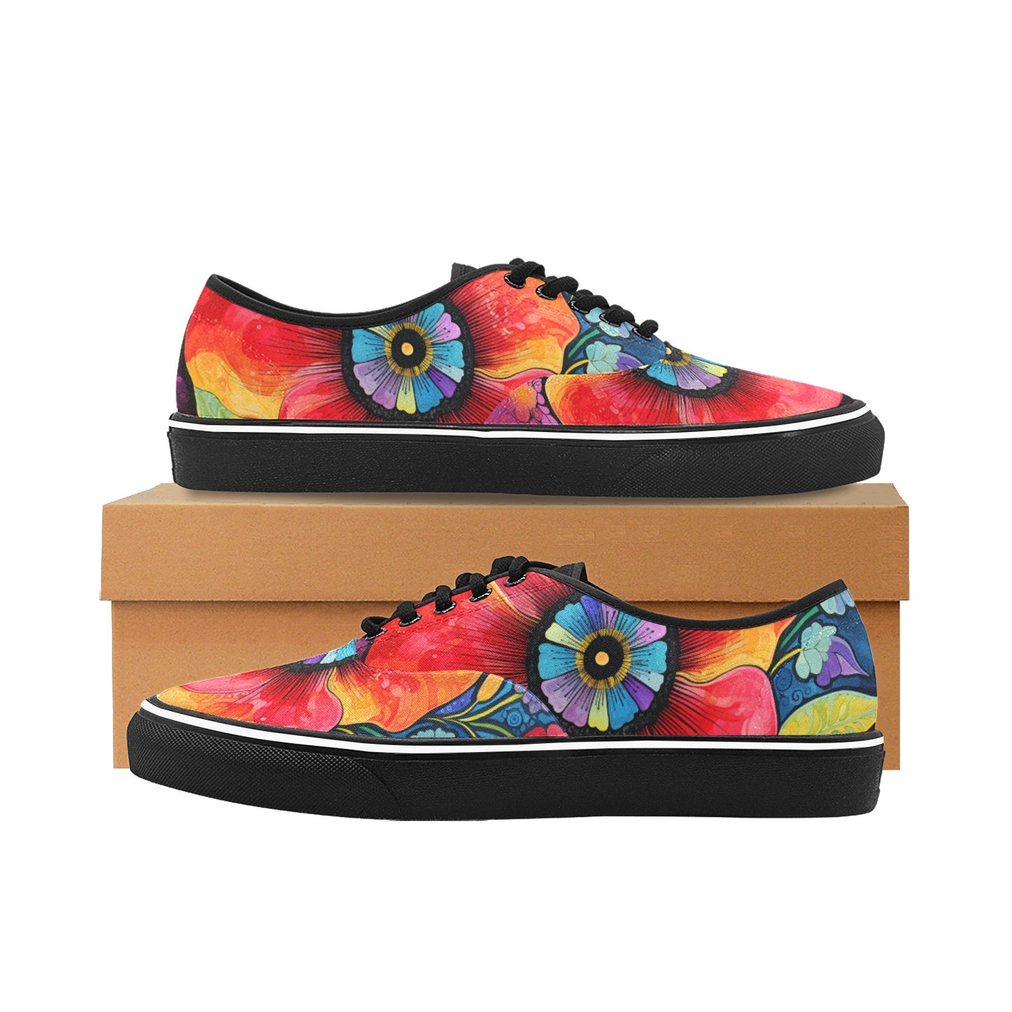 Women's Classic Whimsical Flower Canvas Low Top Shoe