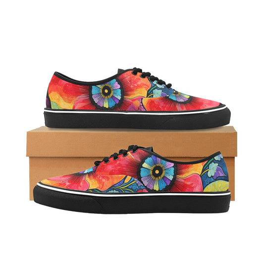 Women's Classic Whimsical Flower Canvas Low Top Shoe