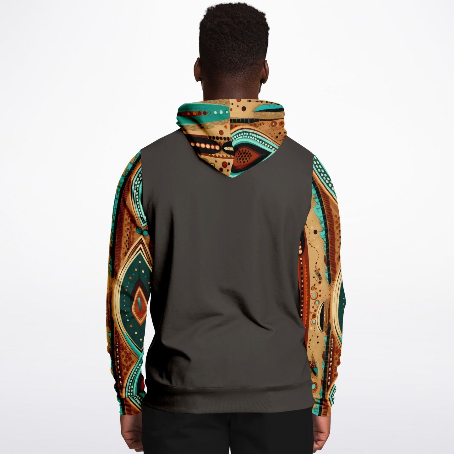 Brown Fashion Hoodie With Native American Design