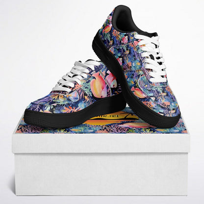 Core Low Shoes – Tropical Fish & Bright Coral Ocean Design Sneakers  Custom Design