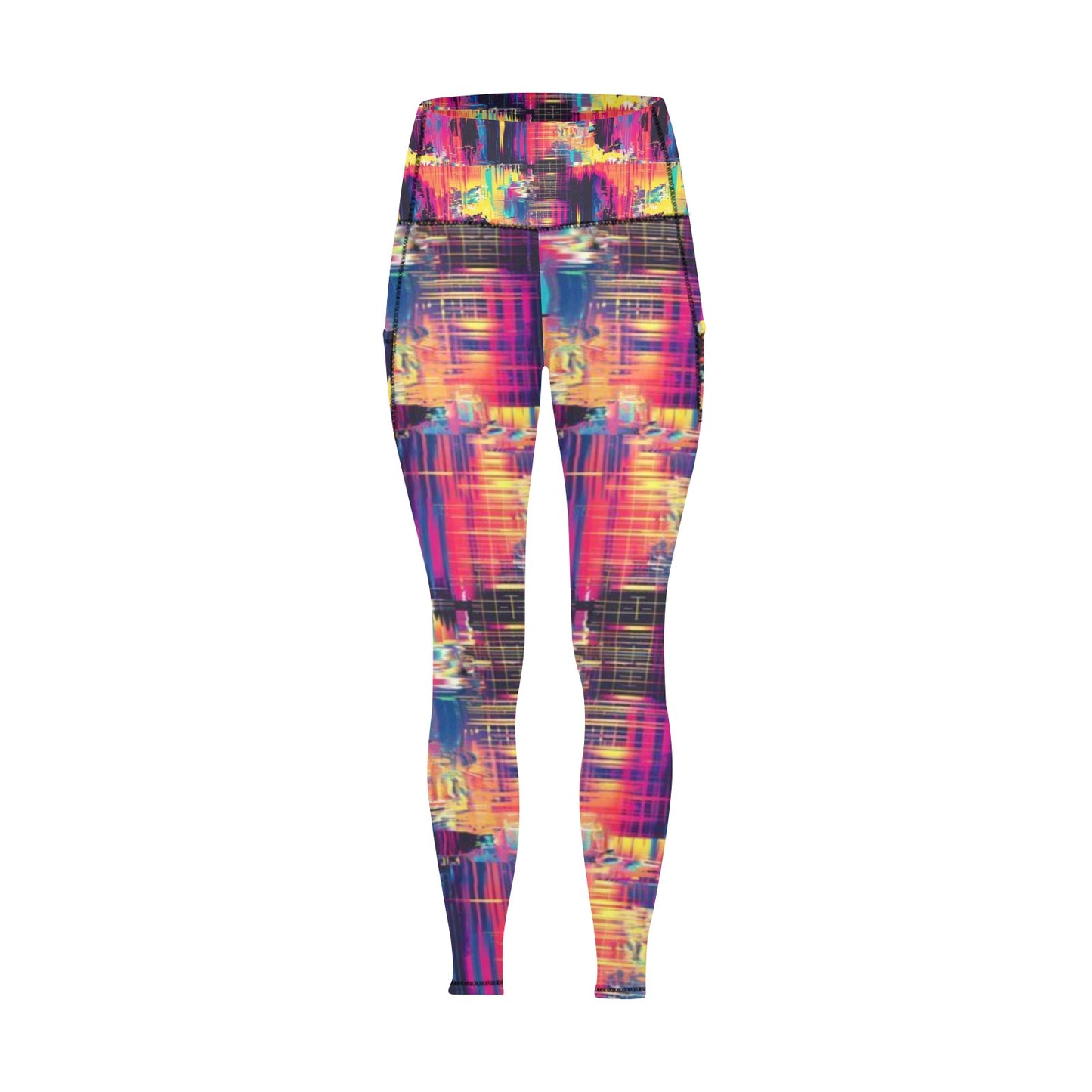 Multicolor All Over Print Leggings with Pockets