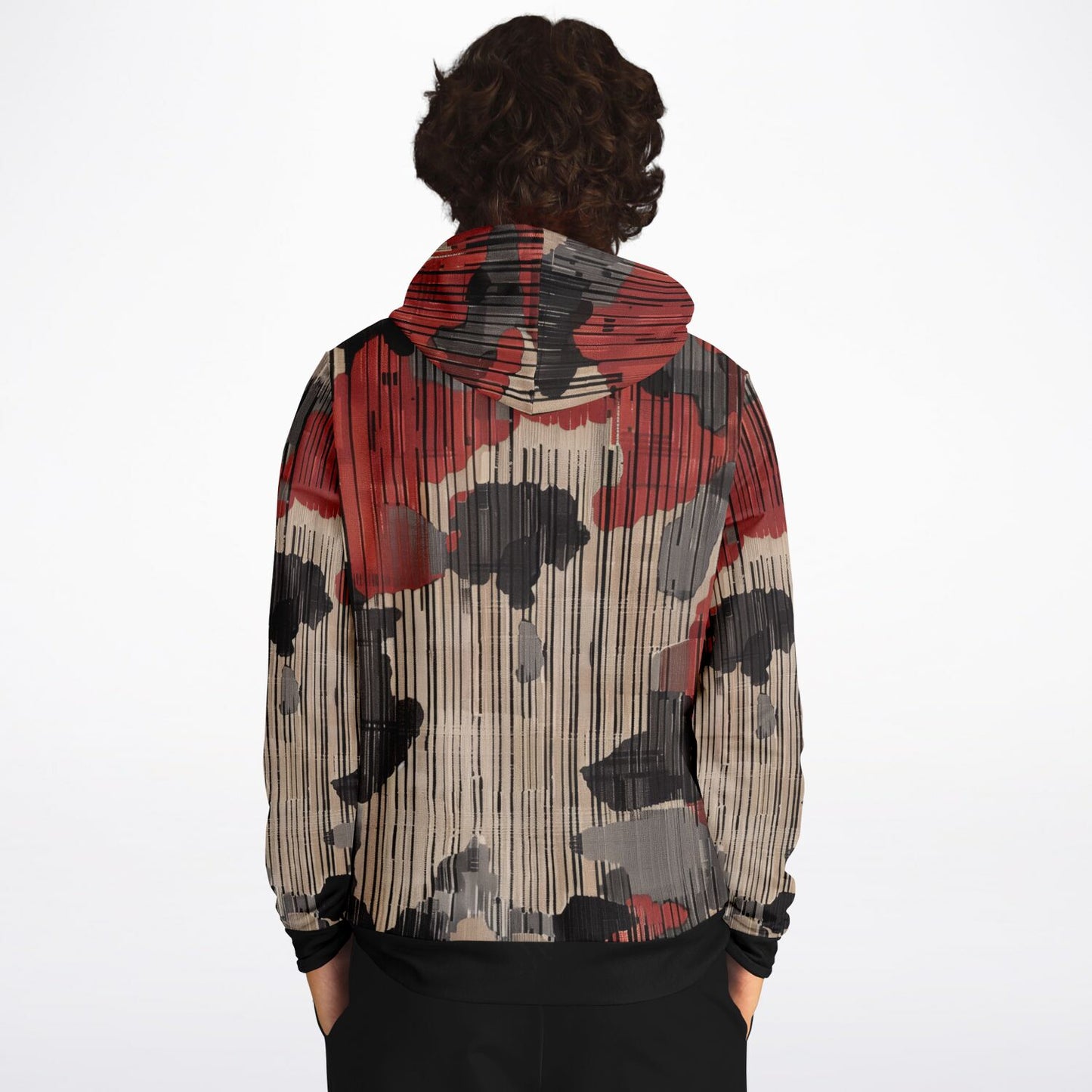 Red & Black Fashion Hoodie -  Men & Women Bohemian Style  Abstract Art Abstract Expressionism