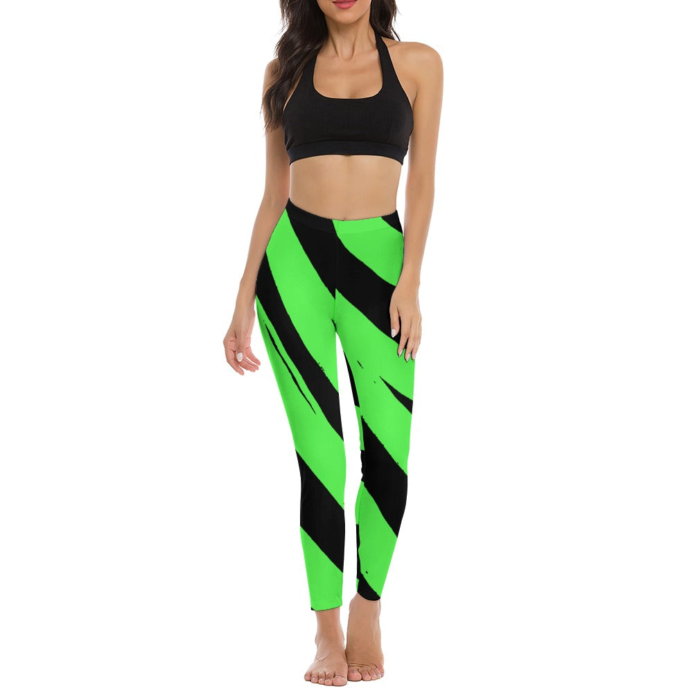 Green & Black Soft Ladies Yoga Pants
