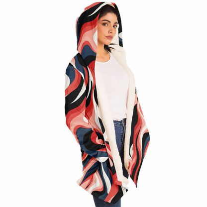 Showstopper Swirl Red Pink White Black Multicolor Hooded Wrap Custom Design