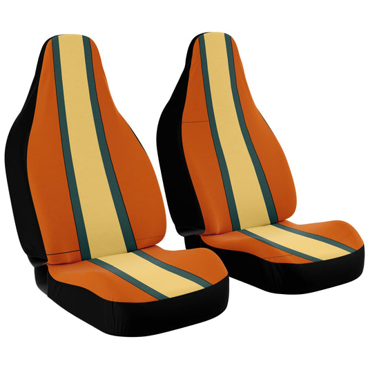Burnt Orange Pastel & Gray Car Seat Covers – Durable Stylish Protection Autumn Colors Unique Gift