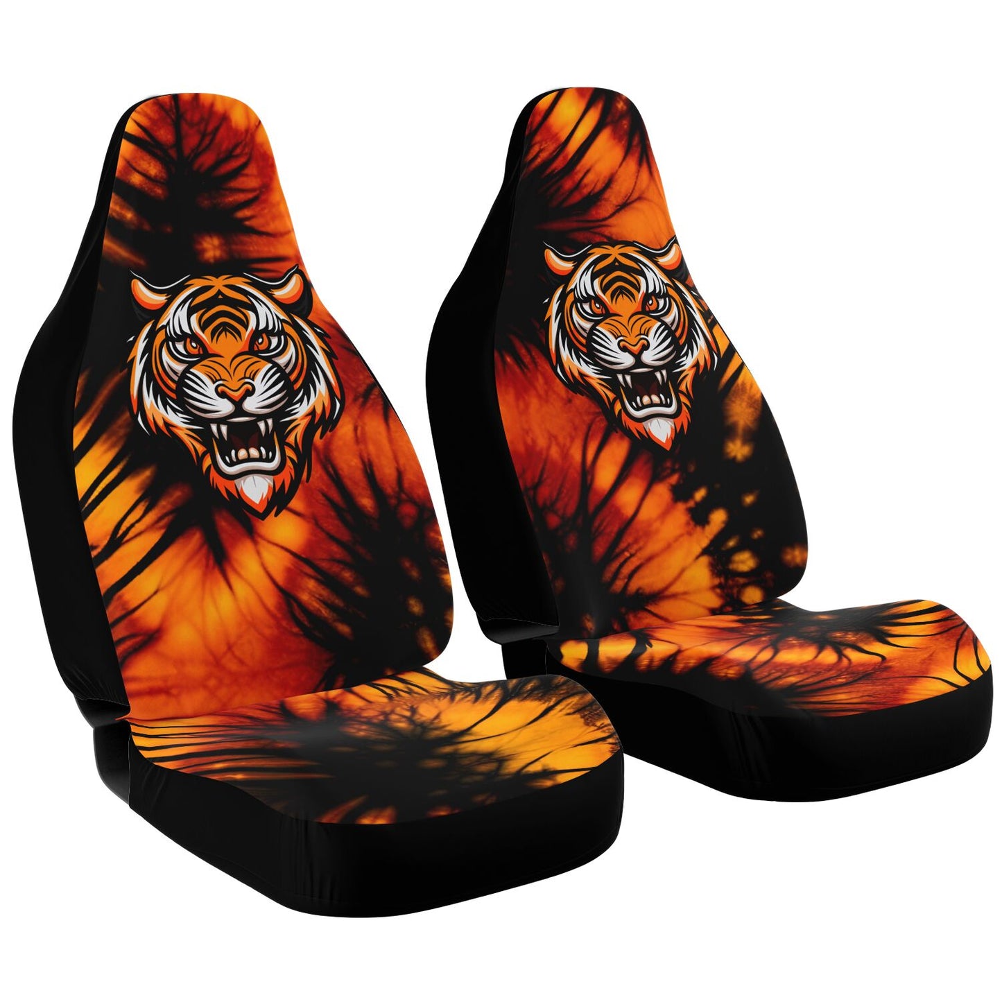 Custom Car Seat Covers – Custom Football Car Seat Covers | Black & Orange Tiger