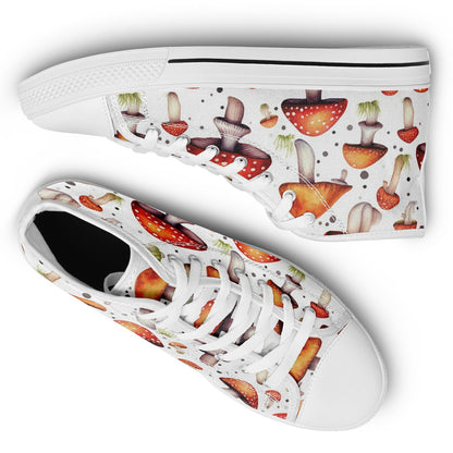 Urban Peak High Top Shoes | Colorful Mushroom Print Sneakers | Creative Nature-Inspired Streetwear