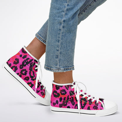 Urban Peak High Top Shoes | Magenta Leopard Print | Vibrant Animal-Print Streetwear