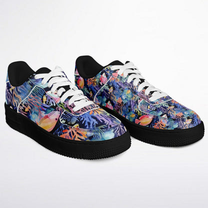 Core Low Shoes – Tropical Fish & Bright Coral Ocean Design Sneakers  Custom Design