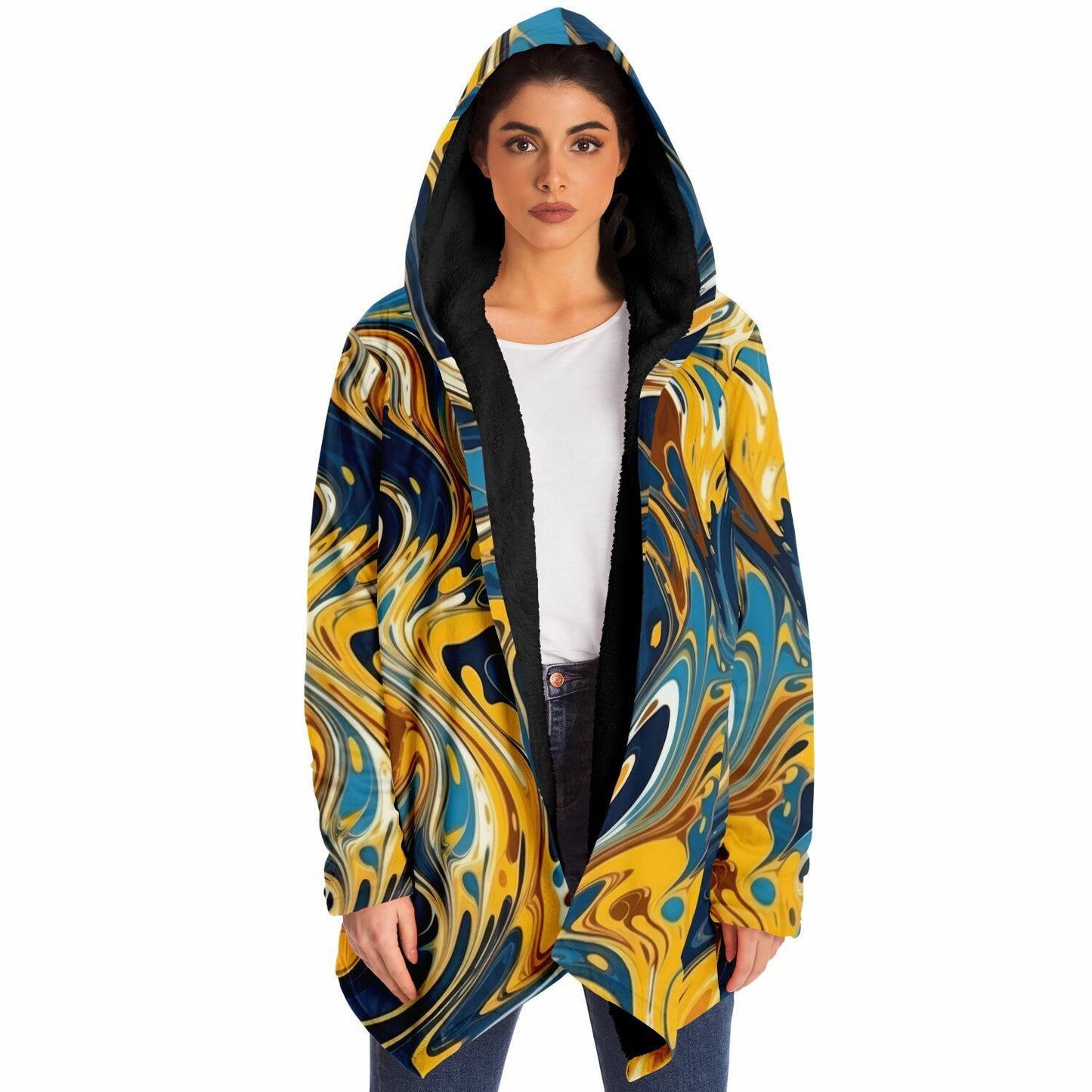 Boho Cloak – Color Splash Marble Swirl Abstract Art Wrap