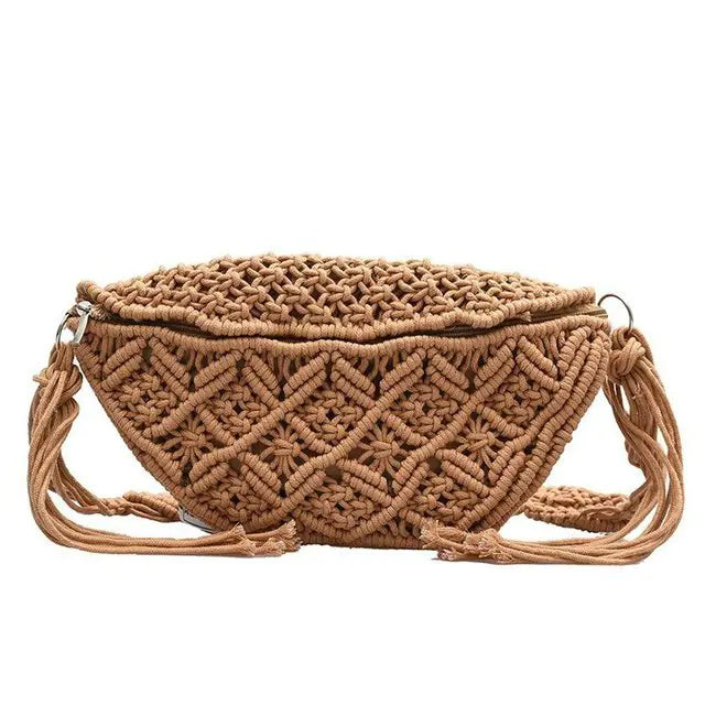 Bohemian Macrame Braid Fanny Pack for Beach Use