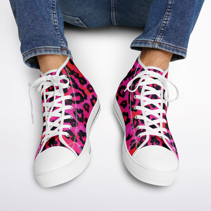 Urban Peak High Top Shoes | Magenta Leopard Print | Vibrant Animal-Print Streetwear