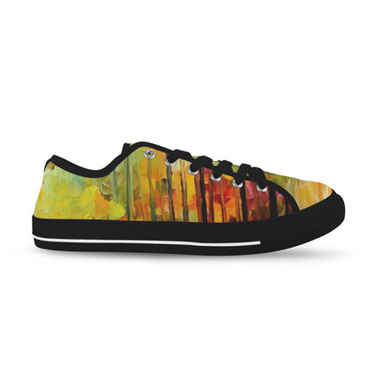 Autumn Walk Abstract Painting  Low Top Women's Shoes