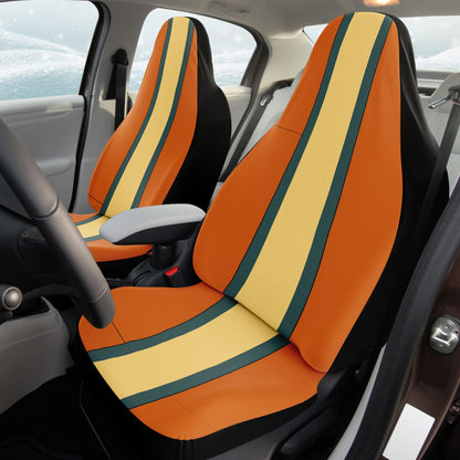Burnt Orange Pastel & Gray Car Seat Covers – Durable Stylish Protection Autumn Colors Unique Gift