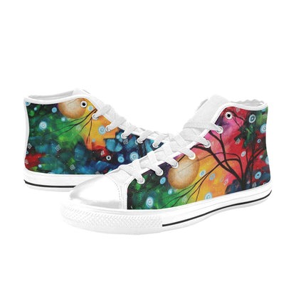 Custom High Top Canvas Abstract Glow Shoes for Women
