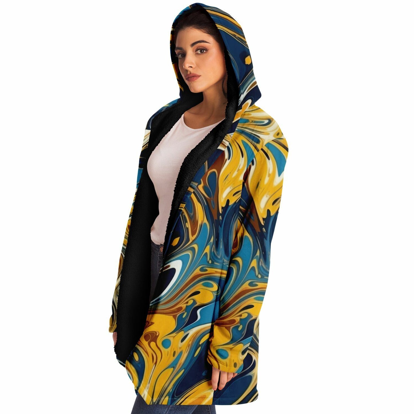 Boho Cloak – Color Splash Marble Swirl Abstract Art Wrap