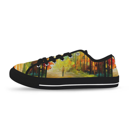 Autumn Walk Abstract Painting  Low Top Women's Shoes