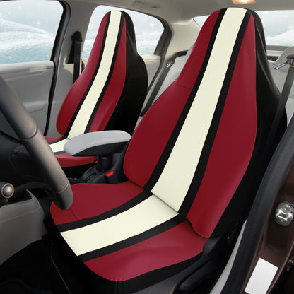 Burgundy Yellow & Black Car Seat Covers