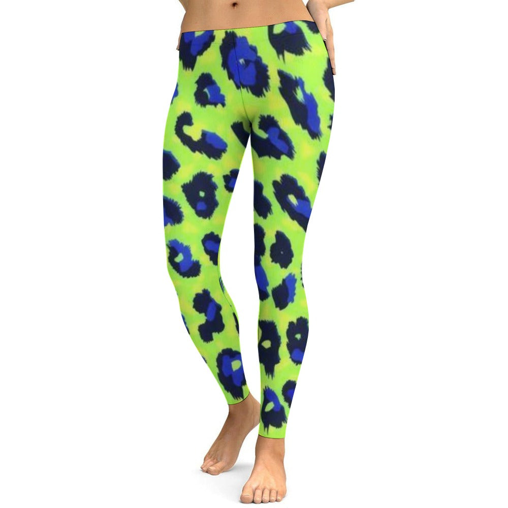 Soft Ladies Green Leopard Spotted Yoga Pants