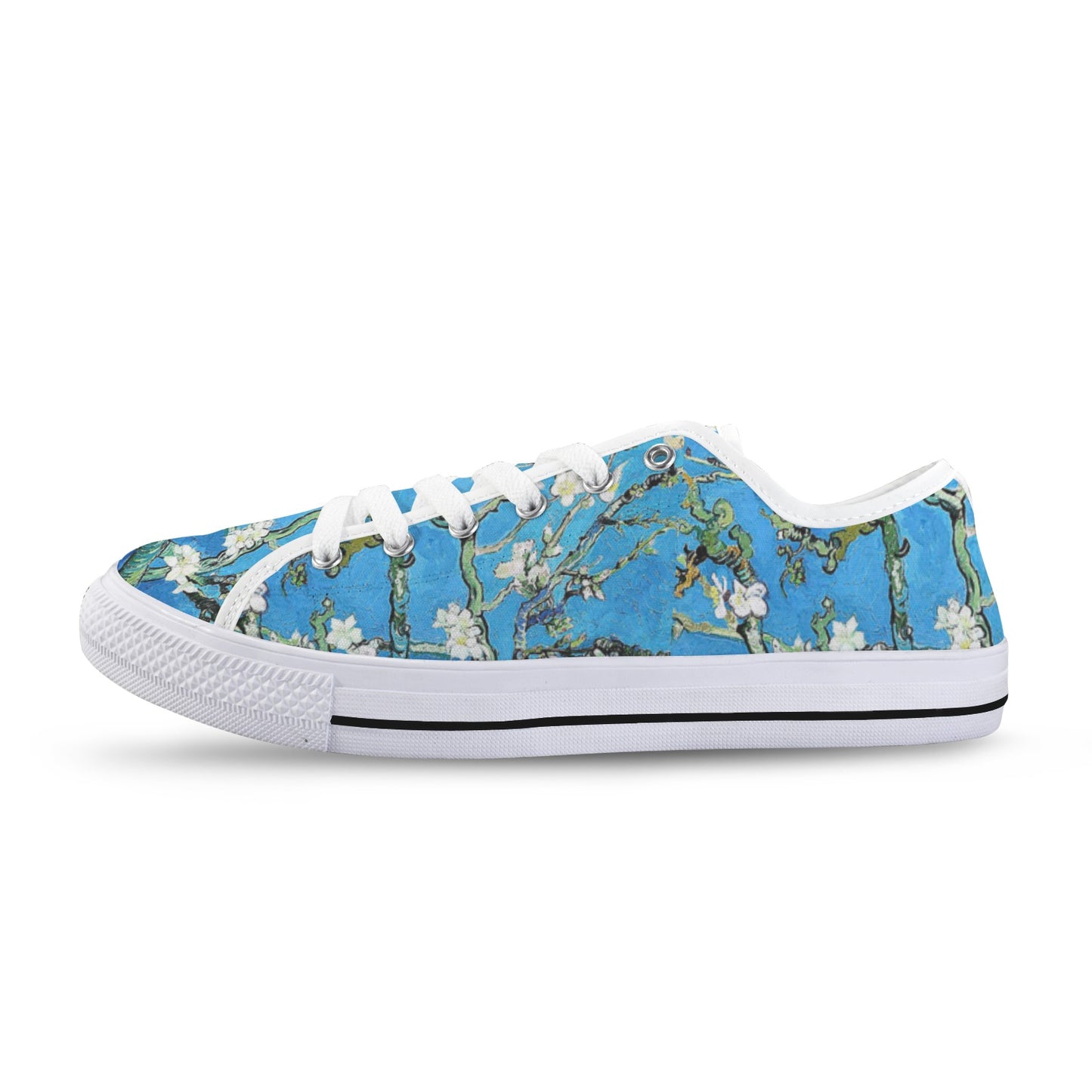 Van Gogh Almond Blossom Low Top Sneakers, Women's Casual Shoes