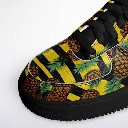 Core Low Shoes, Tropical Pineapple Sneakers, Colorful Summer Low Tops, Beach Vacation Shoes, Custom Shoes