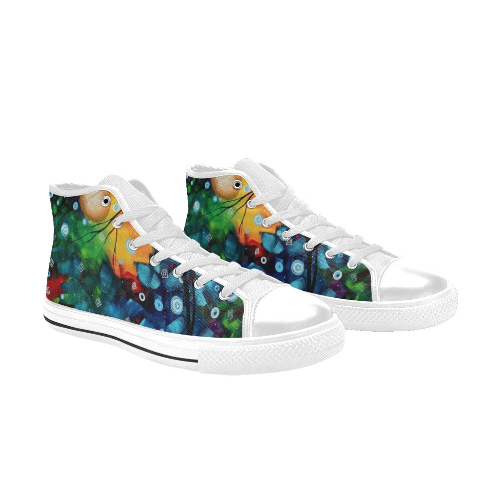 Custom High Top Canvas Abstract Glow Shoes for Women
