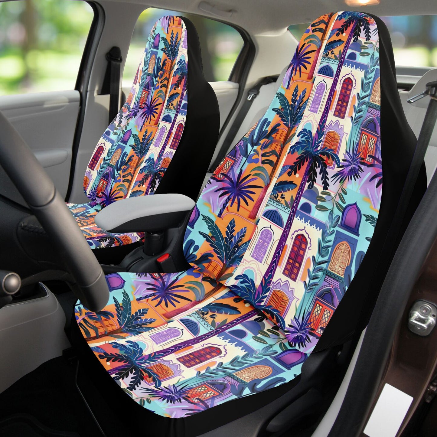 Moroccan-Inspired Car Seat Covers – Exotic Vibrant Design  Colorful Seat Covers