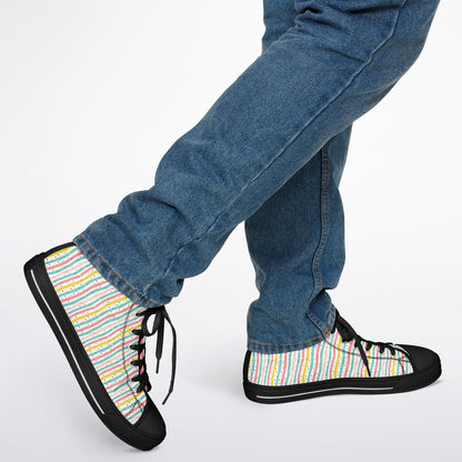 Urban Peak High Top Shoes | Whimsical Hand-Drawn Pastel Sneakers | Playful Streetwear