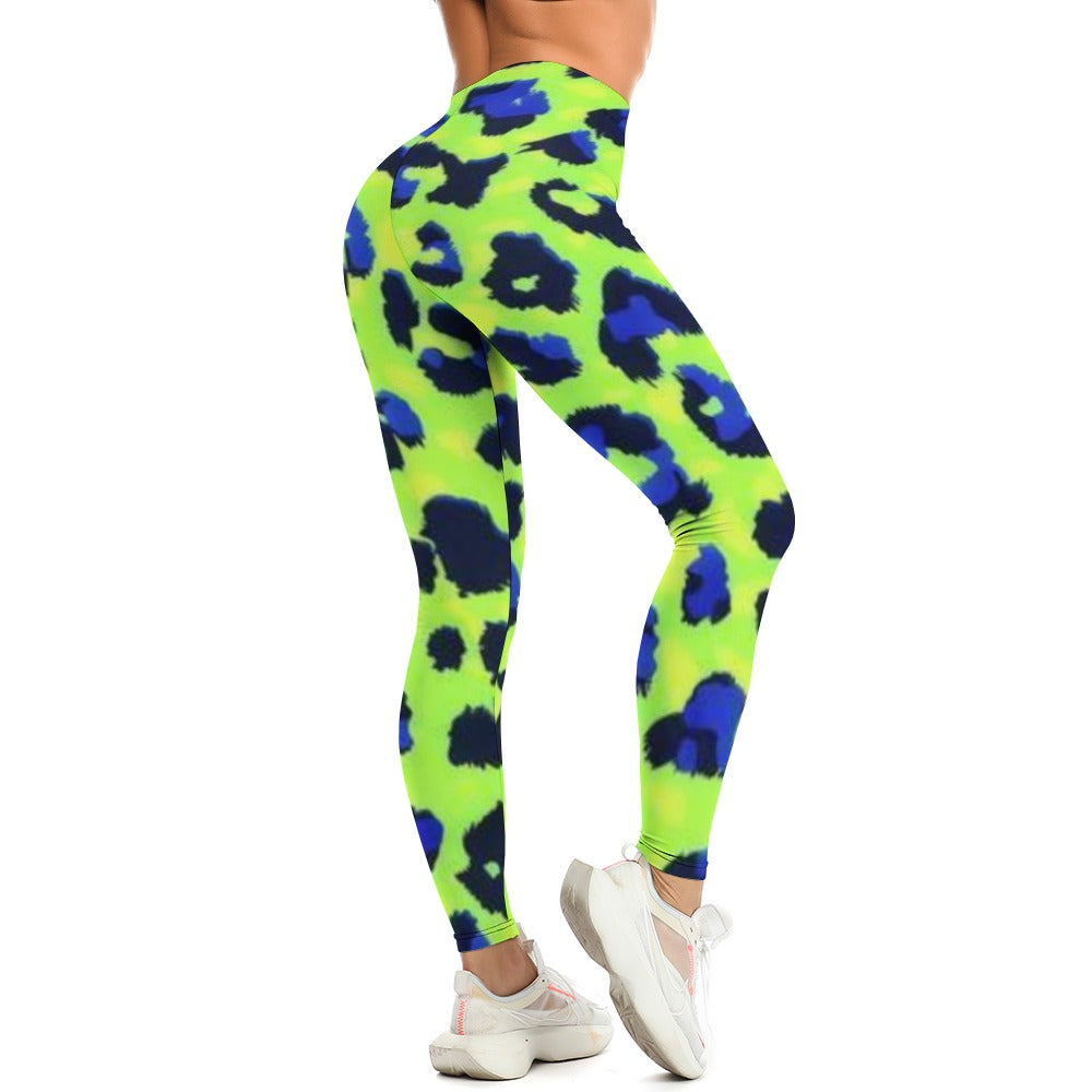 Soft Ladies Green Leopard Spotted Yoga Pants