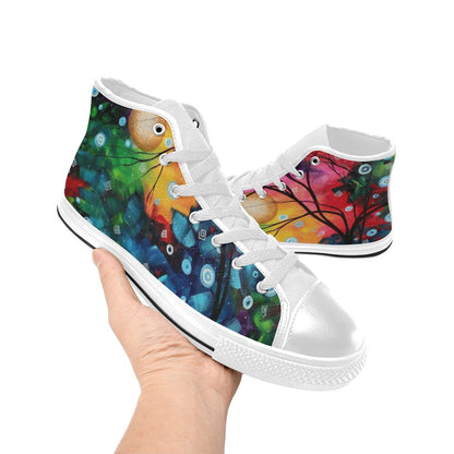 Custom High Top Canvas Abstract Glow Shoes for Women