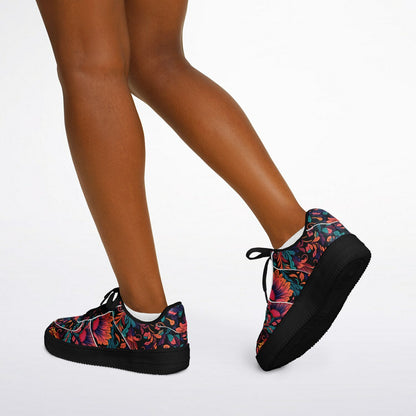 Core Low Shoes – Retro Floral Sneakers for Hippie Style