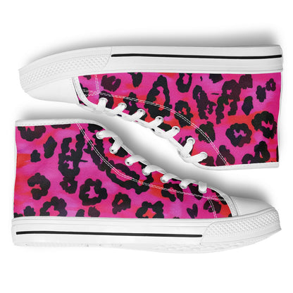 Urban Peak High Top Shoes | Magenta Leopard Print | Vibrant Animal-Print Streetwear