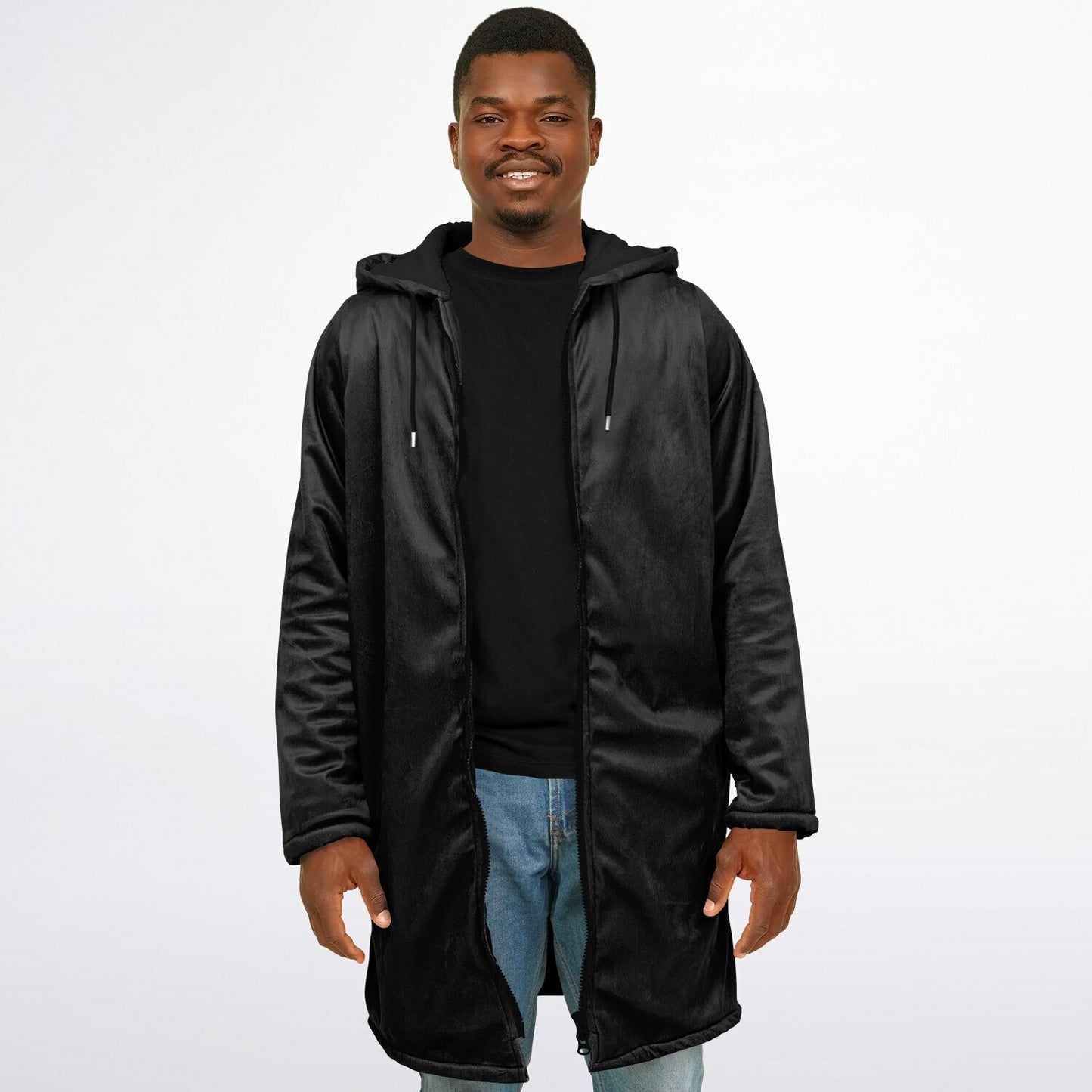 Dark Grey long hoodie with zipper, Warm hooded sweatshirt Men & Women, Oversized jacket, Plus sized available copy