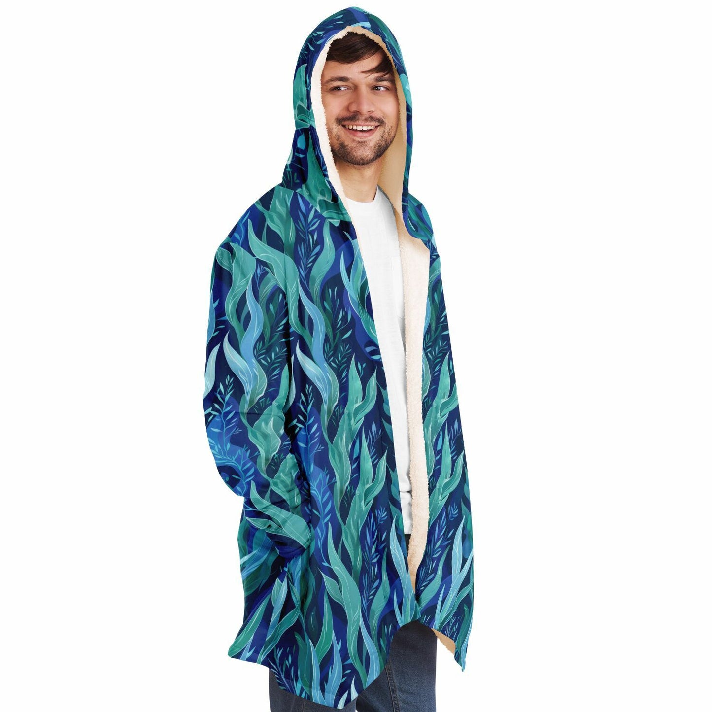 Boho Men Style Cloak Boho Mom Style Blue & Green