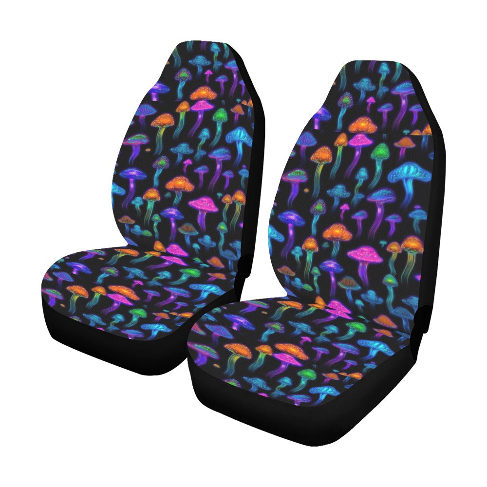 Magic Mushroom World Car Seat Cover For Men & Women, Cute Purple Mushroom Front Bucket Seat Cover For Car Vehicle, Nature seat cover Car Seat Covers (Set of 2)