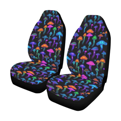 Magic Mushroom World Car Seat Cover For Men & Women, Cute Purple Mushroom Front Bucket Seat Cover For Car Vehicle, Nature seat cover Car Seat Covers (Set of 2)