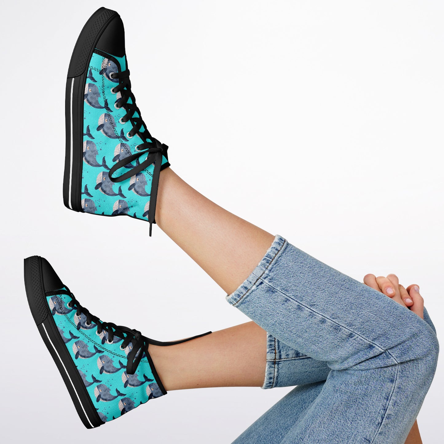 Urban Peak High Top Shoes | Cute Whale Watercolor Marine Sneakers