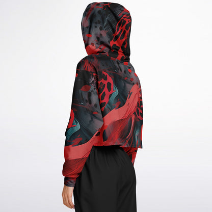 Black Red  Leopard Athletic Hoodie