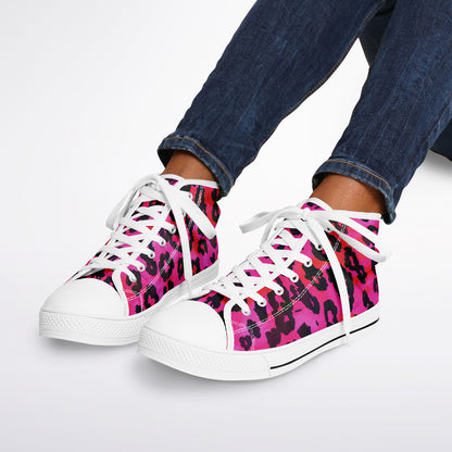 Urban Peak High Top Shoes | Magenta Leopard Print | Vibrant Animal-Print Streetwear